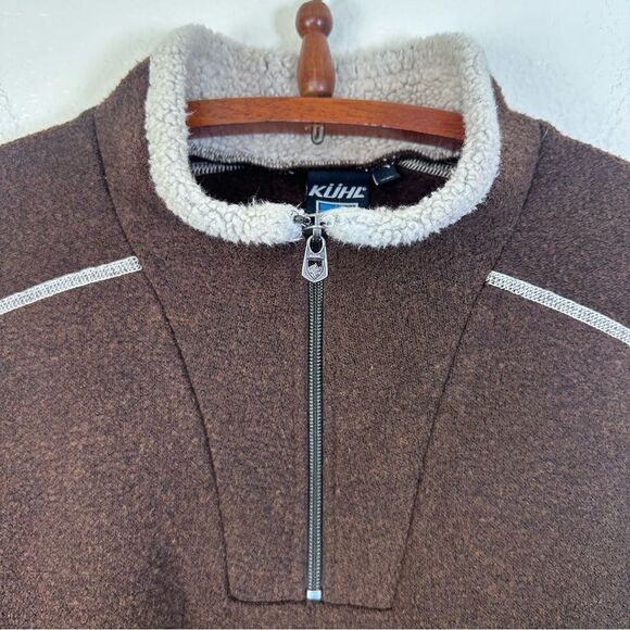 Kuhl Alpaca Fleece Europa 1/4 Zip Sweater Size XXL in Brown - Picture 5 of 11